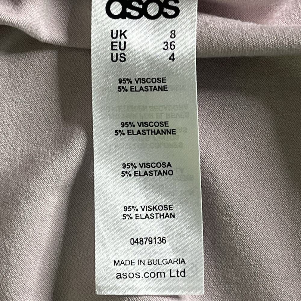 NWT ASOS Slip Dress Sz 4 Petite Stretch Spaghetti Straps Tulip Hem Blush Pink - Picture 8 of 9